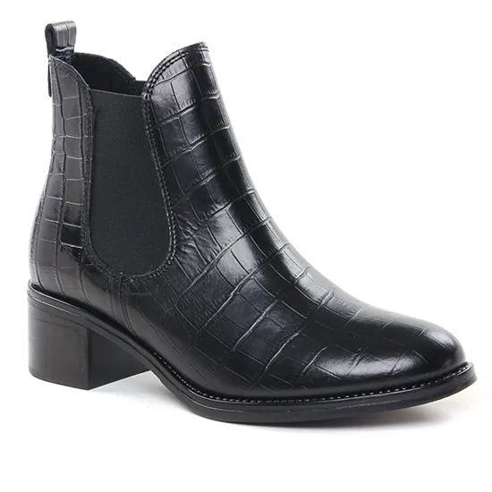 Bottines Et Boots Scarlatine Co99120 Bcv Noir Croco, vue principale de la chaussure femme