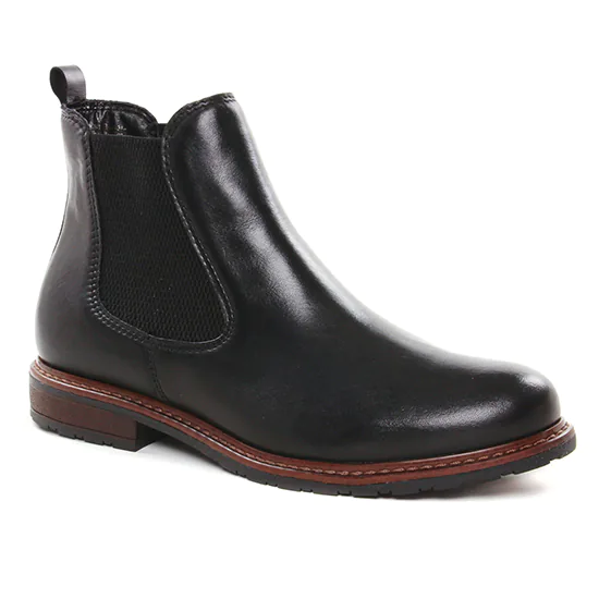 Bottines Et Boots Tamaris 25056 Black Leather, vue principale de la chaussure femme