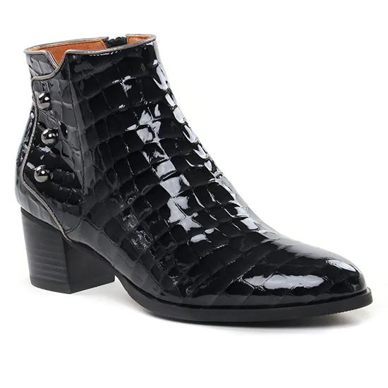 Bottines Et Boots Mamzelle Tikita Vernis Noir, vue principale de la chaussure femme