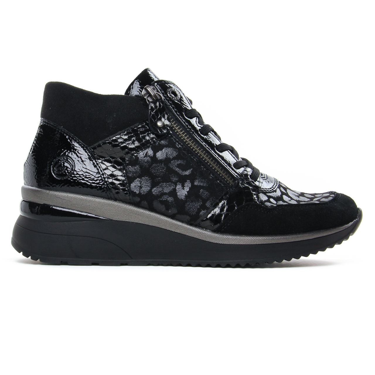 Bottines Remonte Femme D2t71 - Baskets Montantes En Cuir, Imperméables, Talon 3.5 Cm, Semelle Confort (grandes Tailles Disponibles)
