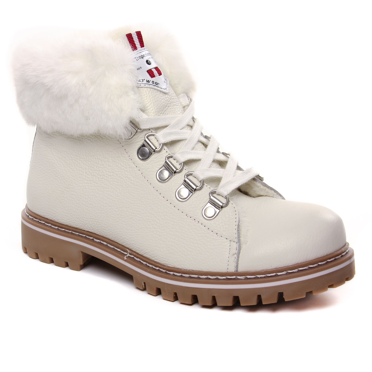 Les Tropeziennes Lacen Blanc bottine a lacets blanc creme automne hiver chez TROIS PAR 3