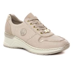 baskets-compensees beige doré: même style de chaussures en ligne pour femmes que les Émilie Karston