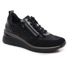 baskets-compensees noir: même style de chaussures en ligne pour femmes que les Rieker