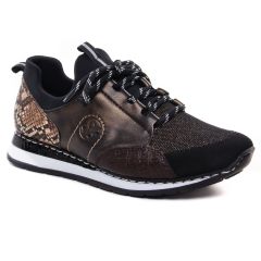Rieker N3083-25 Schwarz-Croco : chaussures dans la même tendance femme (baskets-mode marron noir) et disponibles à la vente en ligne 