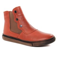 boots-chelsea marron orange: même style de chaussures en ligne pour femmes que les Kok And Koon