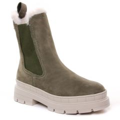 Chaussures femme hiver 2022 - boots élastiquées tamaris vert olive