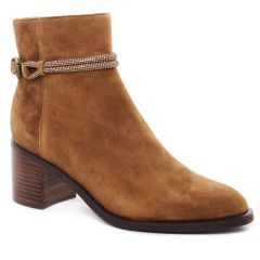 Mamzelle Ovino Velours Camel : chaussures dans la même tendance femme (boots-talon marron) et disponibles à la vente en ligne 