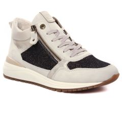 baskets-compensees blanc noir: même style de chaussures en ligne pour femmes que les Émilie Karston