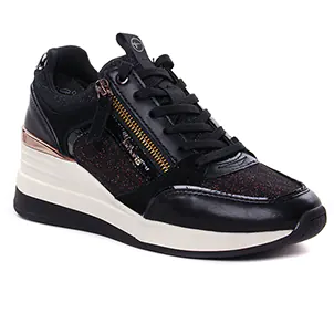 Tamaris 23703 Black Copper : chaussures dans la même tendance femme (baskets-compensees noir bronze) et disponibles à la vente en ligne 