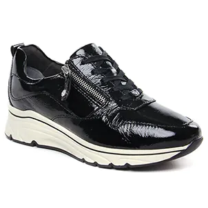 baskets-compensees noir vernis même style de chaussures en ligne pour femmes que les  Remonte