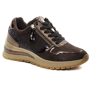 Tamaris 23709 Mocca Comb : chaussures dans la même tendance femme (baskets-mode marron foncé) et disponibles à la vente en ligne 