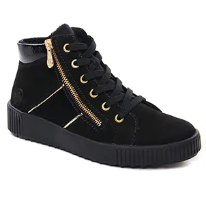 baskets-mode noir doré: même style de chaussures en ligne pour femmes que les Remonte