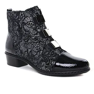 boots noir argent: même style de chaussures en ligne pour femmes que les Rieker