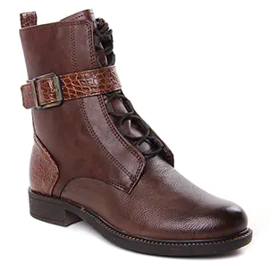 bottines-a-lacets marron café même style de chaussures en ligne pour femmes que les  Tamaris