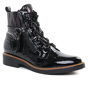 bottines-a-lacets noir vernis même style de chaussures en ligne pour femmes que les  Tamaris