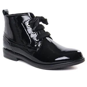 bottines-a-lacets noir vernis même style de chaussures en ligne pour femmes que les  Marco Tozzi