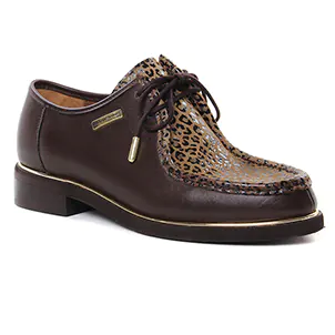 derbys marron léopard même style de chaussures en ligne pour femmes que les  Les Tropéziennes