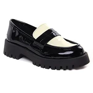 mocassins noir blanc: même style de chaussures en ligne pour femmes que les Rieker