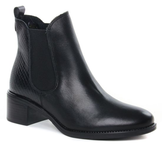 Bottines Et Boots Scarlatine Co99120 Ba Noir Noir Lisse, vue principale de la chaussure femme