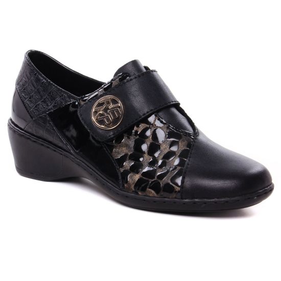 Mocassins Rieker 47161-02 Schwarz-Bronze, vue principale de la chaussure femme
