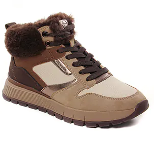 Chaussures femme hiver 2023 - baskets fourrées tamaris marron