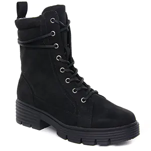 Chaussures femme hiver 2023 - bottines à lacets Jana noir
