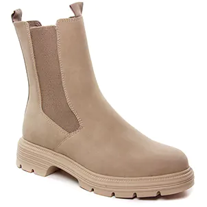 Chaussures femme hiver 2023 - boots élastiquées tamaris taupe