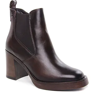 boots-talon marron brun même style de chaussures en ligne pour femmes que les  Tamaris