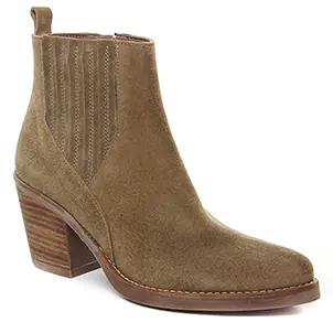Chaussures femme hiver 2023 - boots talon Scarlatine taupe
