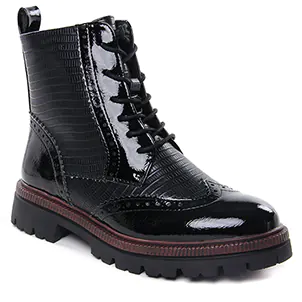 Chaussures femme hiver 2023 - bottines à lacets marco tozzi noir