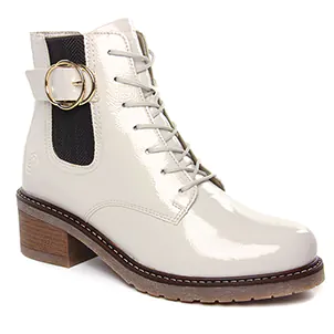 Chaussures femme hiver 2023 - bottines à lacets Remonte blanc ivoire