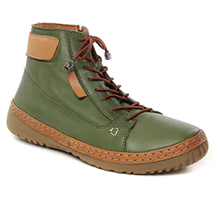 Chaussures femme hiver 2023 - bottines à lacets Scarlatine vert kaki