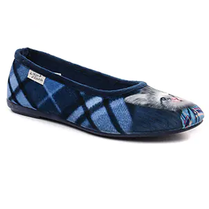 Chaussures femme hiver 2023 - chaussons MAISON DE L'ESPADRILLE bleu marine