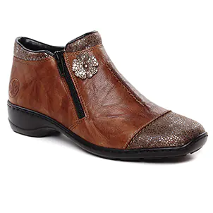 low-boots marron même style de chaussures en ligne pour femmes que les  Rieker