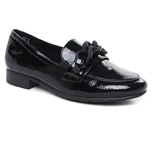 mocassins-confort noir vernis: même style de chaussures en ligne pour femmes que les Rieker