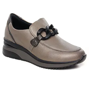 Chaussures femme hiver 2023 - mocassins Remonte gris taupe