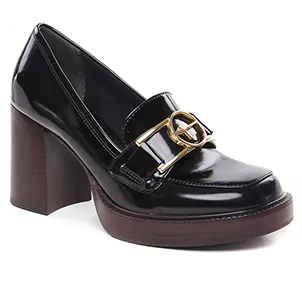 mocassins-talon-haut noir même style de chaussures en ligne pour femmes que les  Tamaris