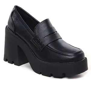 Chaussures femme hiver 2023 - mocassins trotteurs Refresh noir