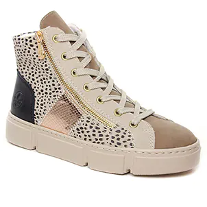 Chaussures femme hiver 2023 - baskets mode rieker taupe