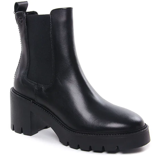 Bottines Et Boots Tamaris 25469 Black Leather, vue principale de la chaussure femme