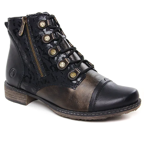 Bottines Et Boots Remonte D4391-02 Black Gris, vue principale de la chaussure femme