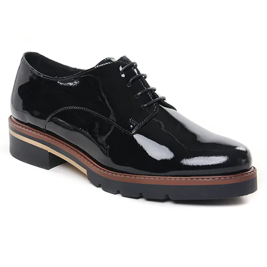 Chaussures À Lacets Scarlatine Co22034 Ct Vernis Noir, vue principale de la chaussure femme