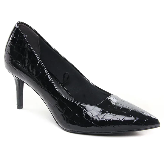 Escarpins Tamaris 22424 Black Croco, vue principale de la chaussure femme