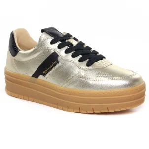 Chaussures femme hiver 2024 - Tennis plateforme tamaris beige doré