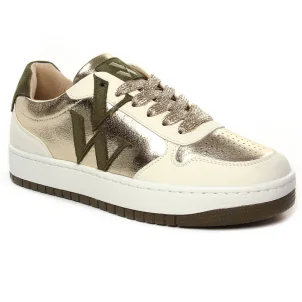 Chaussures femme hiver 2024 - baskets mode Vanessa Wu beige doré