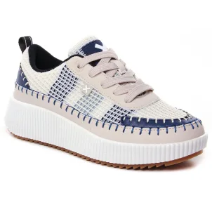 Chaussures femme hiver 2024 - baskets mode Xti blanc bleu