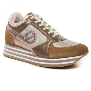 Chaussures femme hiver 2024 - baskets plateforme No Name marron beige