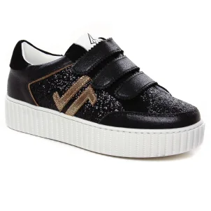 Chaussures femme hiver 2024 - baskets plateforme CL11 noir or