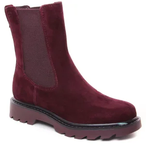 Chaussures femme hiver 2024 - boots élastiquées tamaris bordeaux