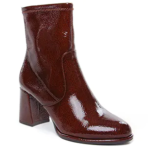 Chaussures femme hiver 2024 - boots tamaris marron vernis